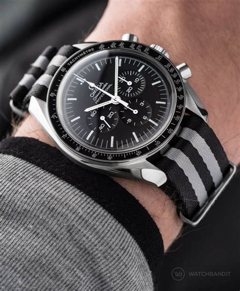 omega speedmaster with nato strap|omega speedmaster reduced nato strap.